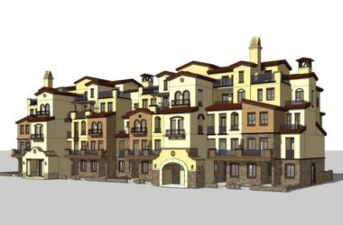 Sketchup别墅模型|叠拼别墅，联排别墅，西班牙风格，古典风格-BIM建筑网