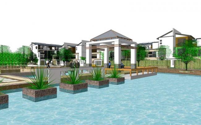 Sketchup别墅模型|别墅群，新中式风格