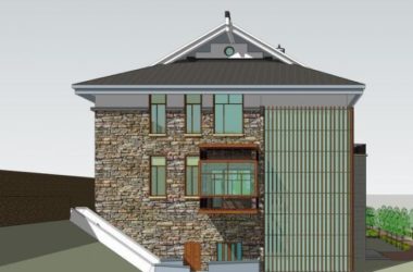 Sketchup别墅模型|农村别墅，独栋别墅，中式风格-BIM建筑网