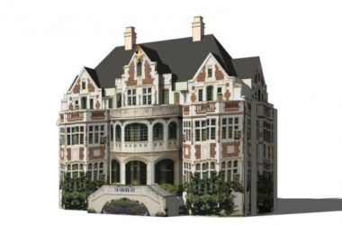 Sketchup别墅模型|欧式古堡，叠拼别墅，古典风格-BIM建筑网