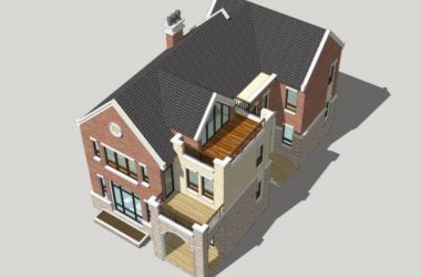 Sketchup别墅模型|独栋别墅，英式风格，古典风格-BIM建筑网