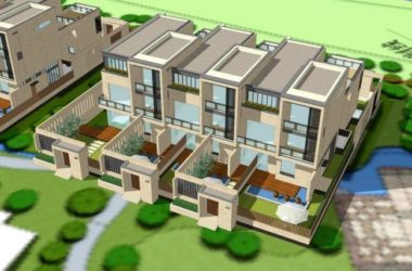 Sketchup别墅模型|联排别墅，现代风格-BIM建筑网