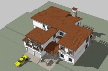 Sketchup别墅模型|独栋别墅，古典风格，西班牙风格-BIM建筑网