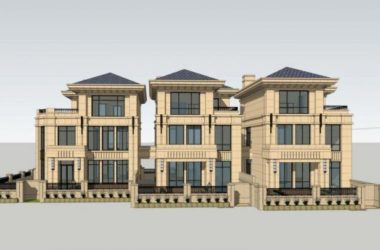 Sketchup别墅模型|叠拼别墅，法式风格，古典风格-BIM建筑网