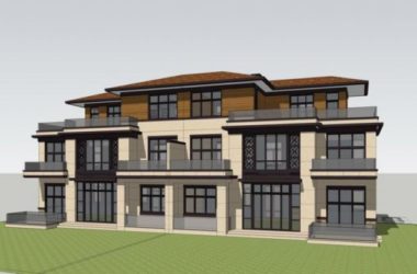 Sketchup别墅模型|双拼别墅，简欧风格，古典风格-BIM建筑网