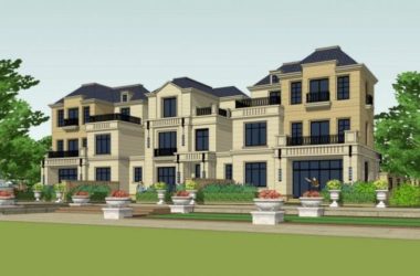 Sketchup别墅模型|联排别墅，法式古典风格-BIM建筑网
