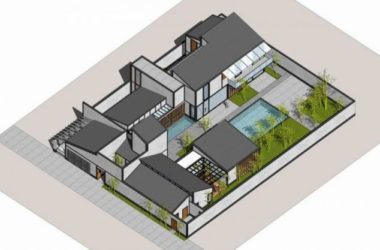 Sketchup别墅模型|独栋别墅，新中式风格-BIM建筑网