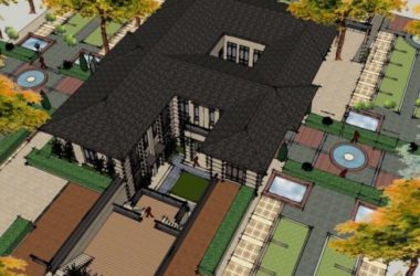 Sketchup别墅模型|独栋别墅，叠拼，花园洋房，古典风格-BIM建筑网