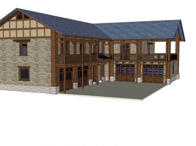 Sketchup别墅模型|独栋别墅，现代中式风格