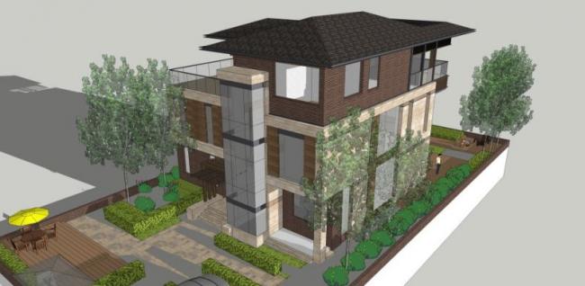 Sketchup别墅模型|独栋别墅，现代风格