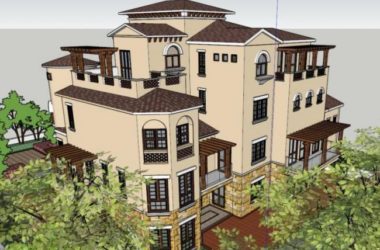 Sketchup别墅模型|叠拼别墅，古典风格-BIM建筑网