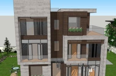 Sketchup别墅模型|独栋别墅，现代风格-BIM建筑网