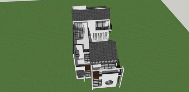 Sketchup别墅模型|独栋别墅，中式风格