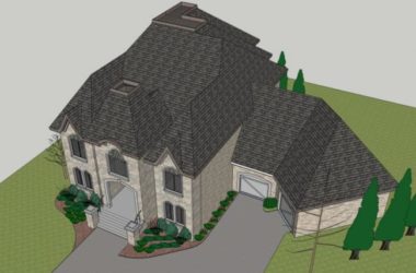 Sketchup别墅模型|独栋别墅，古典风格-BIM建筑网