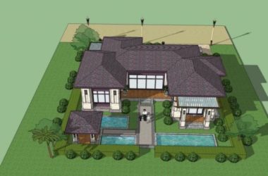 Sketchup别墅模型|独栋别墅，现代风格-BIM建筑网