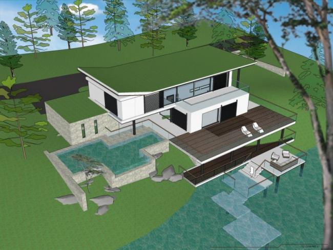 Sketchup别墅模型|独栋别墅，现代风格