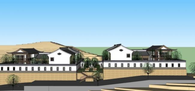 Sketchup别墅模型|别墅，中式风格