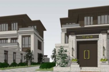 Sketchup别墅模型|双拼别墅，西方新古典风格-BIM建筑网