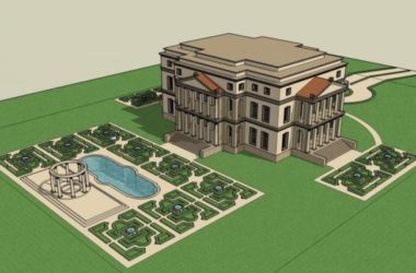 Sketchup别墅模型|别墅景观，现代风格-BIM建筑网