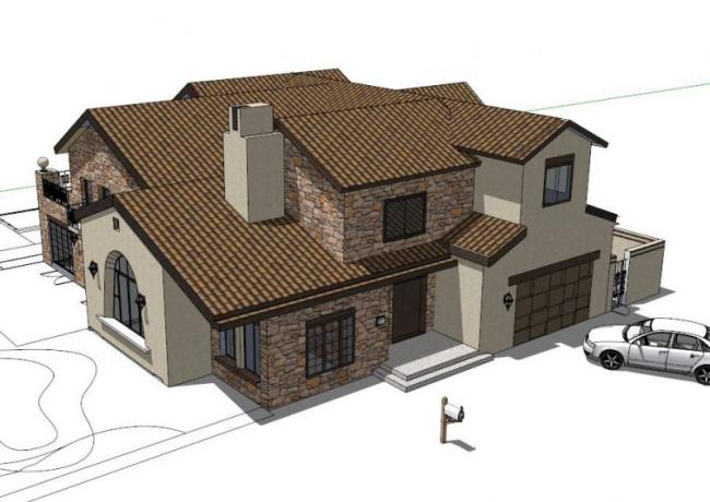 Sketchup别墅模型|独栋别墅，现代风格