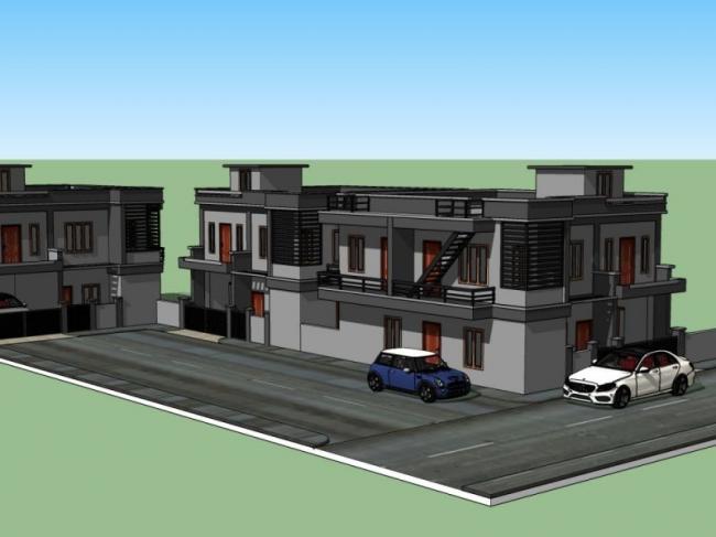 Sketchup别墅模型|独栋别墅，现代风格