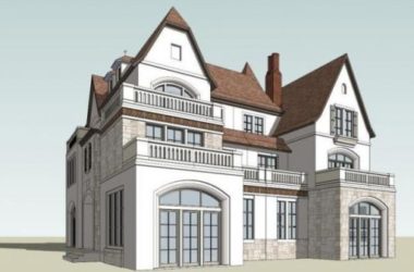 Sketchup别墅模型|双拼别墅，古典风格，德式-BIM建筑网