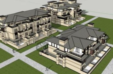 Sketchup别墅模型|联排别墅，现代风格-BIM建筑网