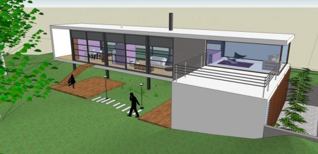 Sketchup别墅模型|独栋别墅，现代风格