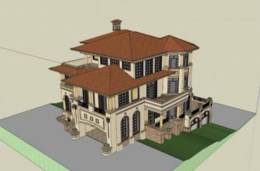 Sketchup别墅模型|叠拼别墅，古典风格-BIM建筑网