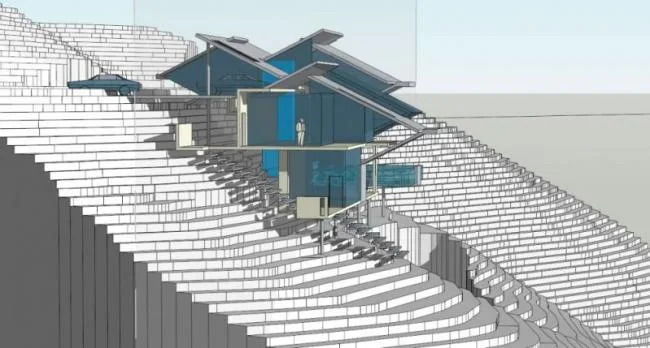 Sketchup别墅模型|坡地别墅，独栋别墅，现代风格