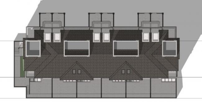 Sketchup别墅模型|联排别墅，坡顶，现代风格