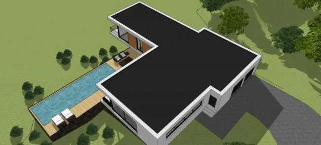 Sketchup别墅模型|独栋别墅，现代风格