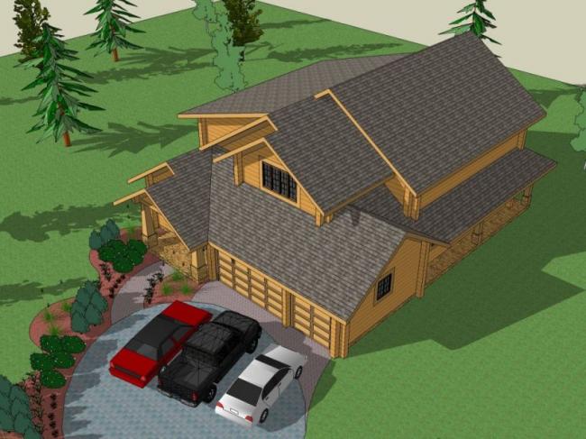 Sketchup别墅模型|独栋别墅，古典风格