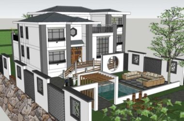 Sketchup别墅模型|独栋别墅，现代中式风格-BIM建筑网