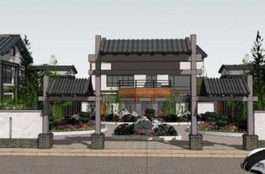 Sketchup别墅模型|别墅群，现代中式风格-BIM建筑网