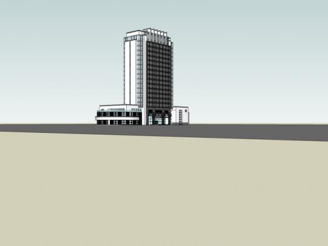 Sketchup别墅模型|高层酒店，东方新古典