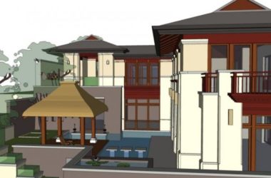 Sketchup别墅模型|独栋别墅，现代风格-BIM建筑网