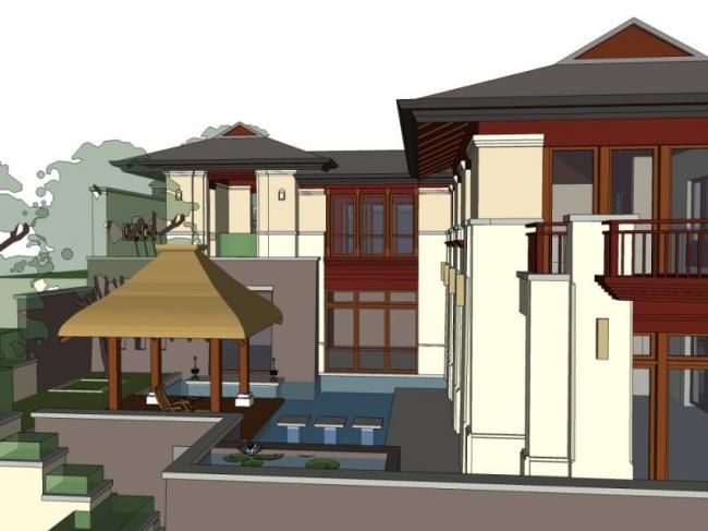 Sketchup别墅模型|独栋别墅，现代风格