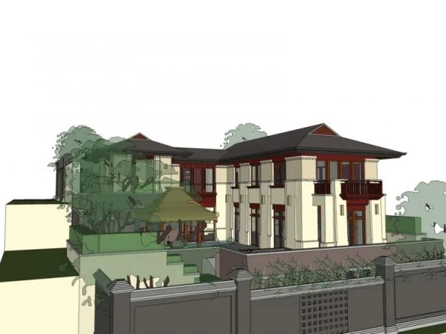 Sketchup别墅模型|独栋别墅，现代风格