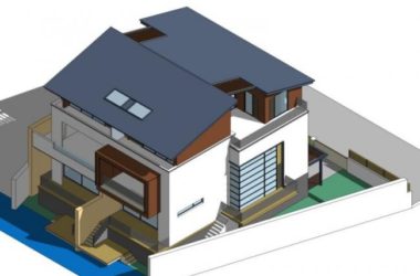Sketchup别墅模型|双拼别墅,现代风格-BIM建筑网