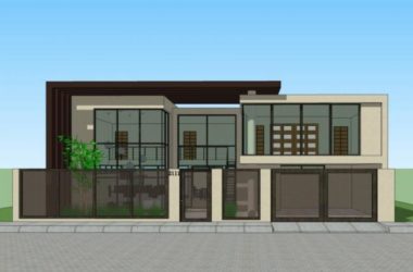 Sketchup别墅模型|独栋别墅,现代风格-BIM建筑网