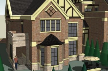 Sketchup别墅模型|联排别墅,古典风格-BIM建筑网