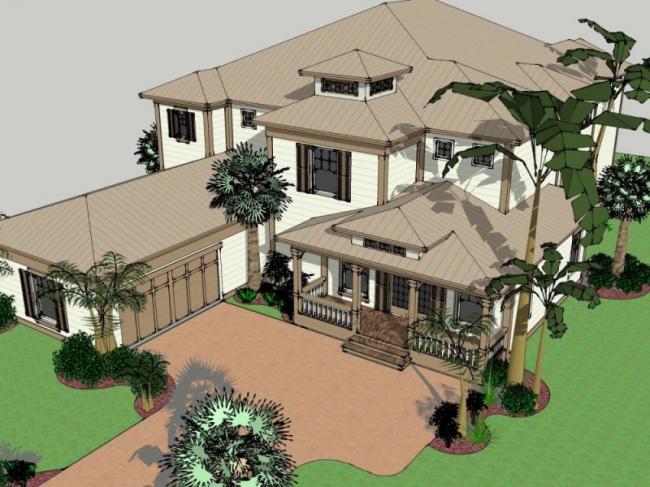 Sketchup别墅模型|独栋别墅，现代风格