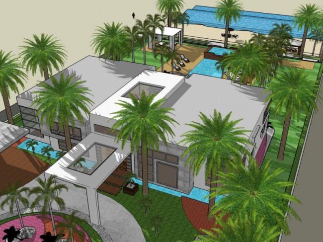 Sketchup别墅模型|独栋别墅，现代风格