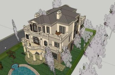 Sketchup别墅模型|独栋别墅，古典风格-BIM建筑网