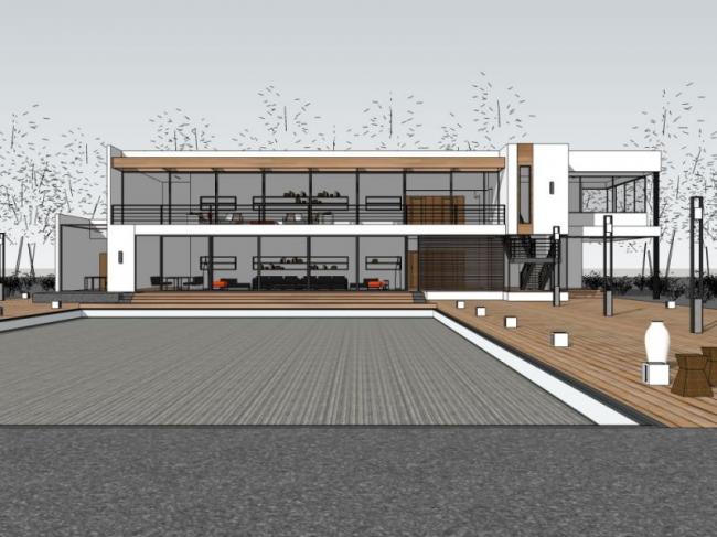 Sketchup别墅模型|独栋别墅，现代风格