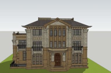 Sketchup别墅模型|独栋别墅，古典风格-BIM建筑网