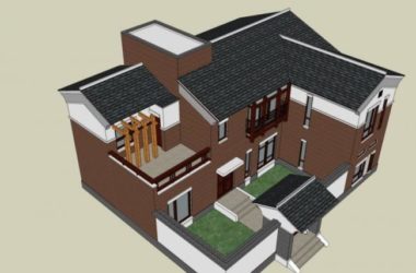 Sketchup别墅模型|独栋别墅，现代风格-BIM建筑网