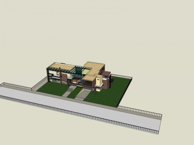 Sketchup别墅模型|独栋别墅，现代风格