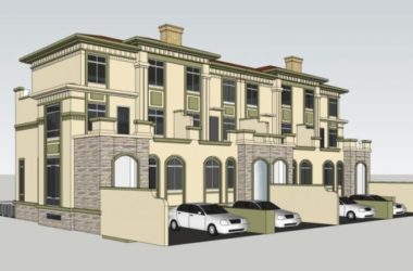 Sketchup别墅模型|联排别墅，现代风格-BIM建筑网
